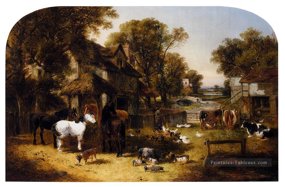 Une idylle de ferme anglaise John Frederick Herring Jr Cheval Peintures à l'huile